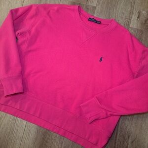 Polo Ralph Lauren Sweater Womens Large Pink Crew Neck Pullover Fleece